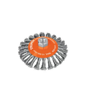 Carda tipo cónico 5" alambre trenzado, multi-rosca, TRUPER 14189