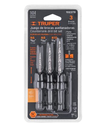 Juego de 3 brocas avellanadoras, TRUPER 102378