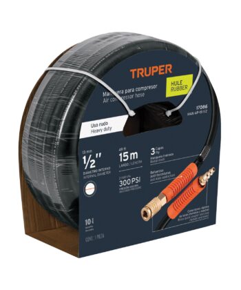 MANGUERA PARA COMPRESOR, DE HULE, 15M X 1/2", TRUPER 17086