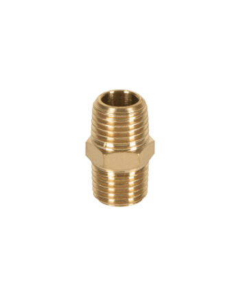 Niple de latón, macho-macho, cuerda 1/4" NPT, TRUPER 19024